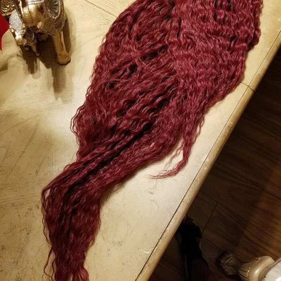 Ombre Black Red Lace Front Wig